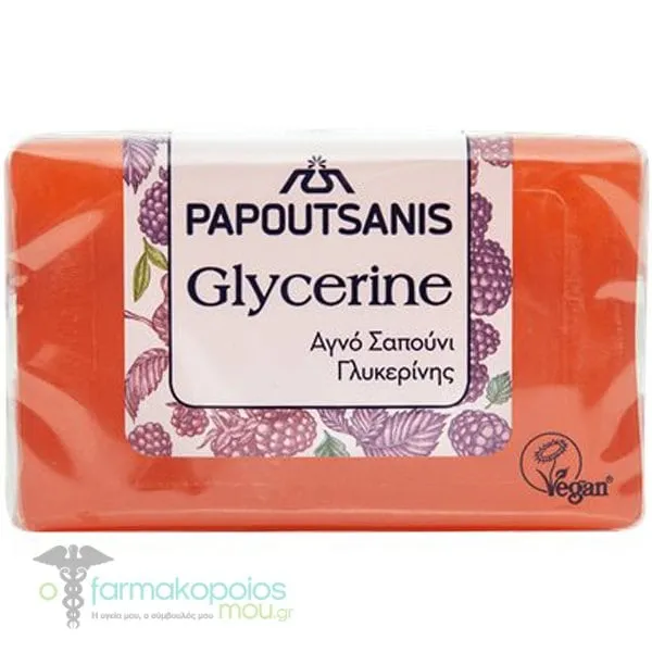 Papoutsanis Glycerine Pure Soap Red with Fruity Raspberry Flavor, 125gr