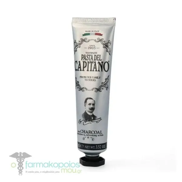 Pasta del Capitano Active Charcoal Whitening Toothpaste, 75ml
