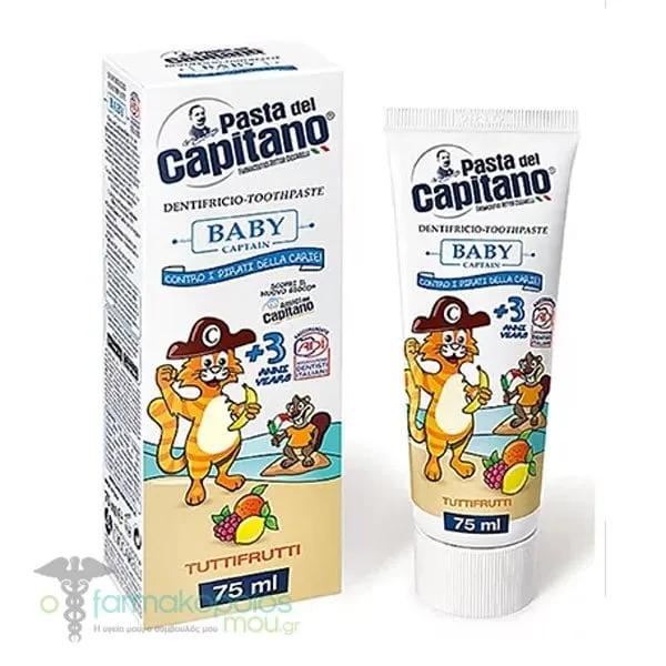 Pasta del Capitano Baby Toothpaste Παιδική Οδοντόκρεμα με Γεύση Tutti Frutti για Παιδιά 3+, 75ml