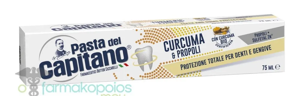 Pasta del Capitano Toothpaste with Turmeric & Propolis, 75ml