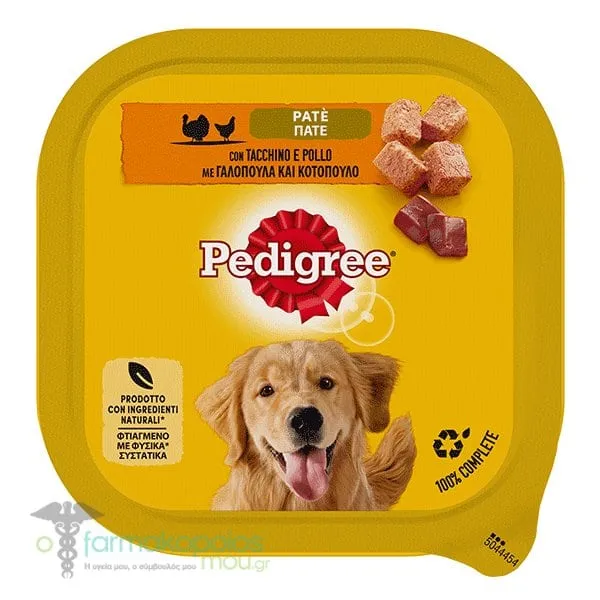 Pedigree Adult Complete Wet Dog Food Turkey & Chicken Pate in a Tray, 300g