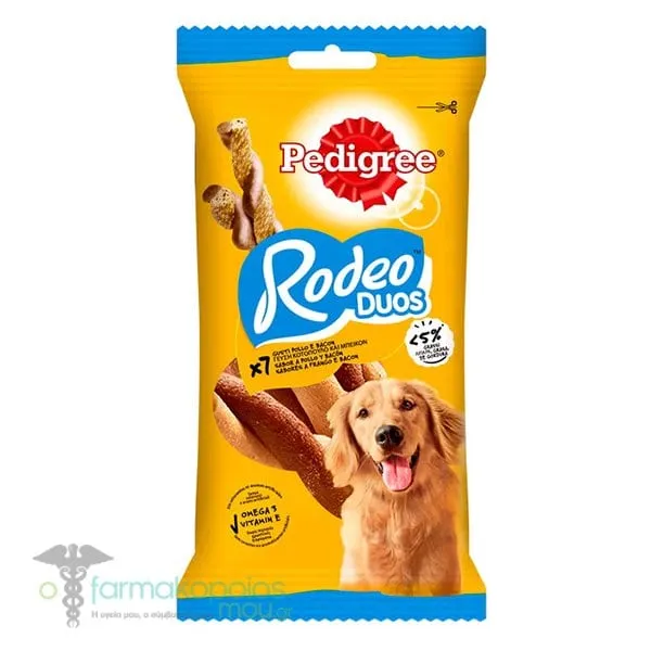 Pedigree Rodeo Duos Λιχουδιές Σκύλου με Κοτόπουλο & Μπεικον (7τεμ), 123g
