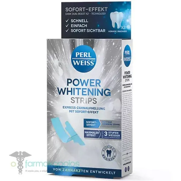 Perl Weiss Power Whitening Strips Ταινίες Λεύκανσης Δοντιών, 2x5τεμ