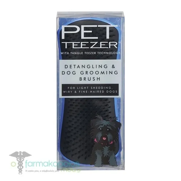 Pet Teezer Detangling & Dog Grooming Brush Medium-Large, 1pc - Blue - Grey