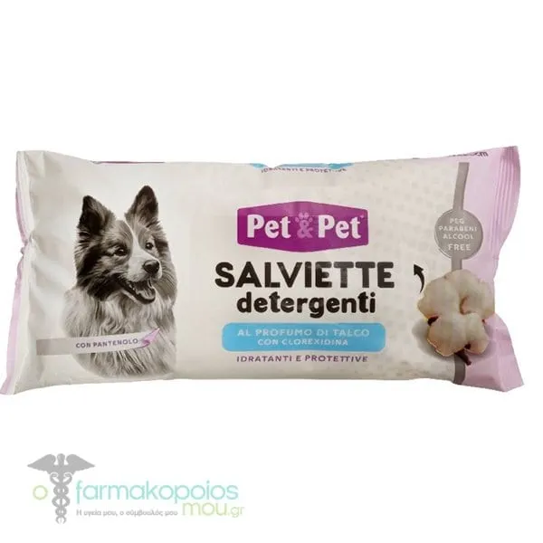 Pet&amp;Pet Μαντηλάκια Κατοικίδιων με Τάλκ, 36τεμ