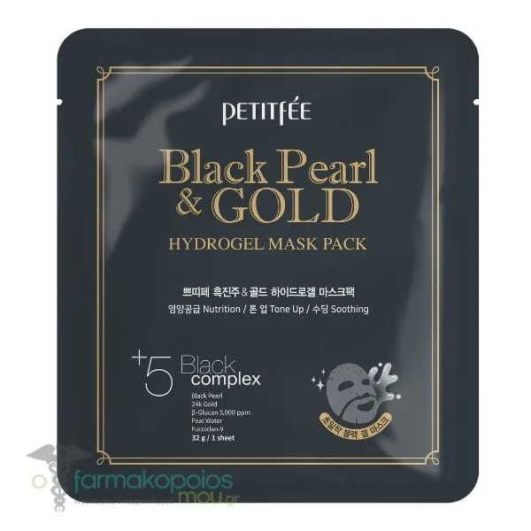 Petitfee Black Pearl & Gold Hydrogel Mask Pack, 1pc