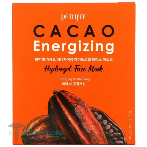 Petitfee Cacao Energizing Hydrogel Face Mask Mάσκα Υδρογέλης με Κακάο, 1τεμ