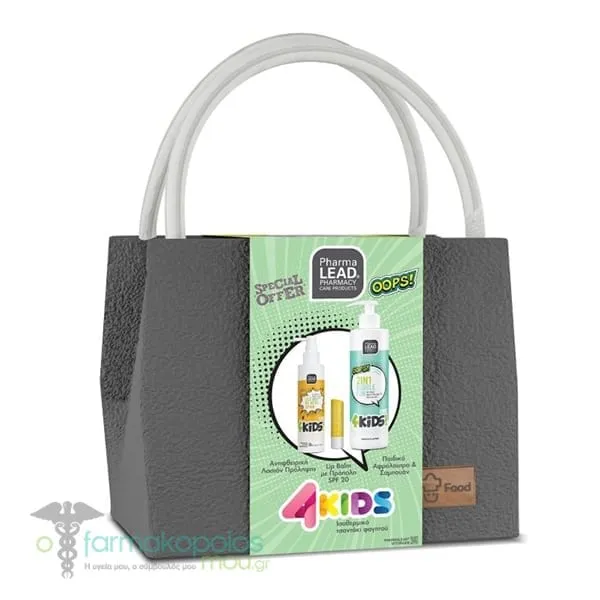 Pharmalead 4Kids Promo 2in1 Shampoo & Body Wash, 500ml, Lice No More Spray Lotion, 125ml, Propolis Lip Balm, 5gr & Free Lunchbag, 1set