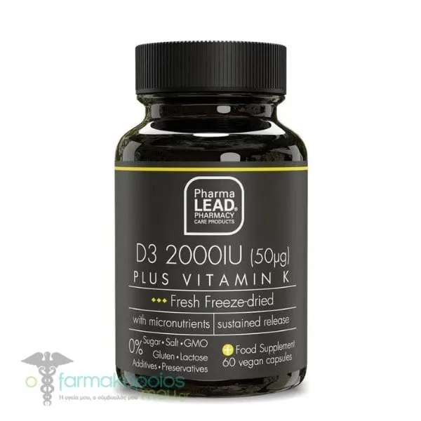 Pharmalead Black Range D3 2000IU Plus Vitamin K, 60veg.caps