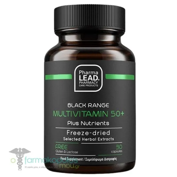PharmaLead Black Range Multivitamin 50+ Plus Nutrients, 30caps
