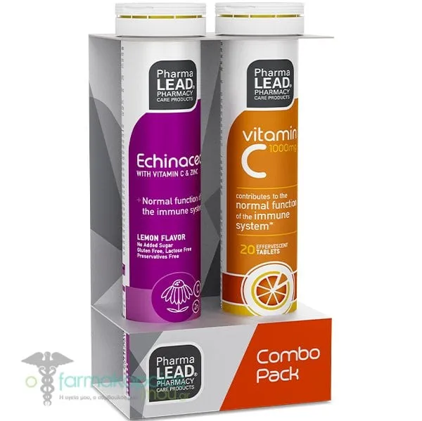 Pharmalead Combo Pack Echinacea &amp; Vitamin C 1000mg, 2x20eff.tabs