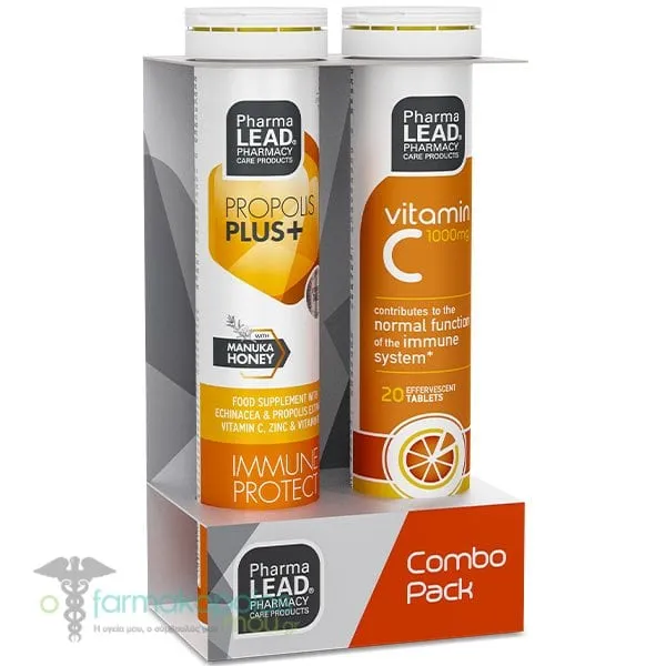 Pharmalead Combo Pack Propolis Plus+ Immune Protect &amp; Vitamin C 1000mg, 2x20eff.tabs
