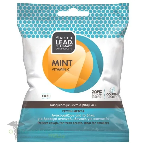 PharmaLead Mint & Vitaminin C Cough Candies - Mint Flavor, 40g