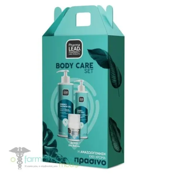 Pharmalead Energy Body Care Promo Pack with Shower Gel, 500ml, Body Milk, 250ml & Deo Roll-on, 50ml, 1set