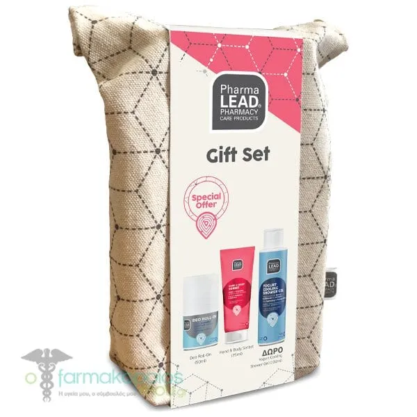 Pharmalead Red Gift Set with Hand & Body Sorbet, 75ml, Deo Roll-On, 50ml & Free Yogurt Cooling Shower Gel, 100ml & Beauty Pouch, 1pc, 1set