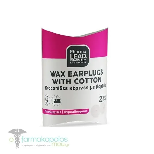Pharmalead Wax Earplugs with Cotton, 2pcs