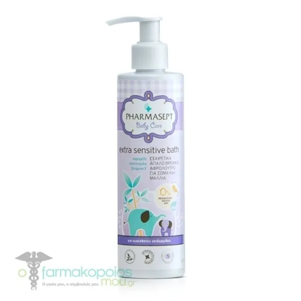 Pharmasept Baby Care Extra Sensitive Bath for Body & Hair, 250ml