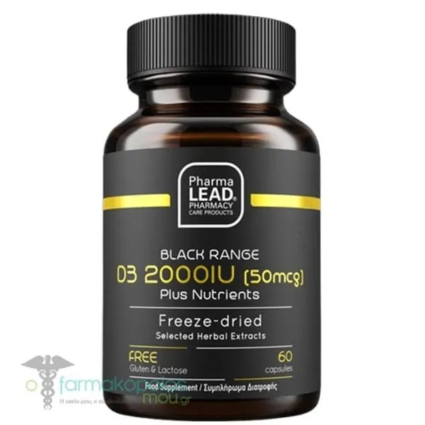 Pharmlalead Black Range D3 2000IU (50mcg) Plus Nutrients, 60caps
