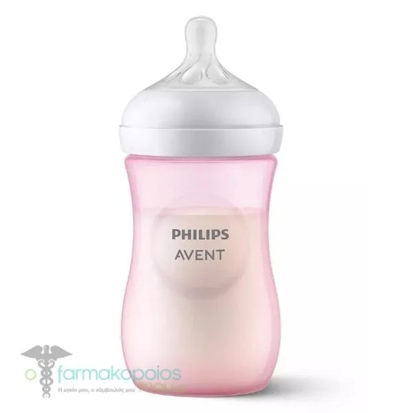Philips Avent Natural Response Plastic Baby Bottle 1m+ (SCY903), 260ml - Ρόζ