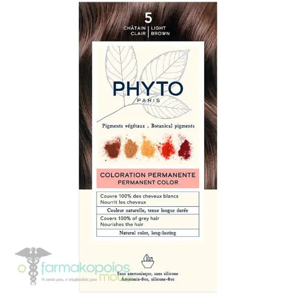 Phyto Phytocolor Νο5 Light Brown Μόνιμη Βαφή Μαλλιών Καστανό Ανοιχτό, 1τεμ