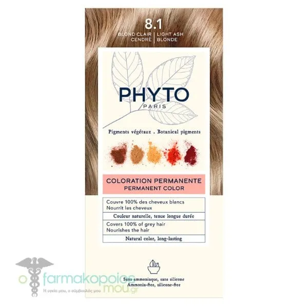 Phyto Phytocolor No8.1 Light Ash Blonde, 1pc