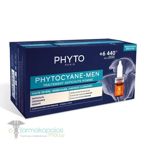 Phyto Phytocyane Anti-Hair Loss Treatment for Men, 12amps x 3.5ml