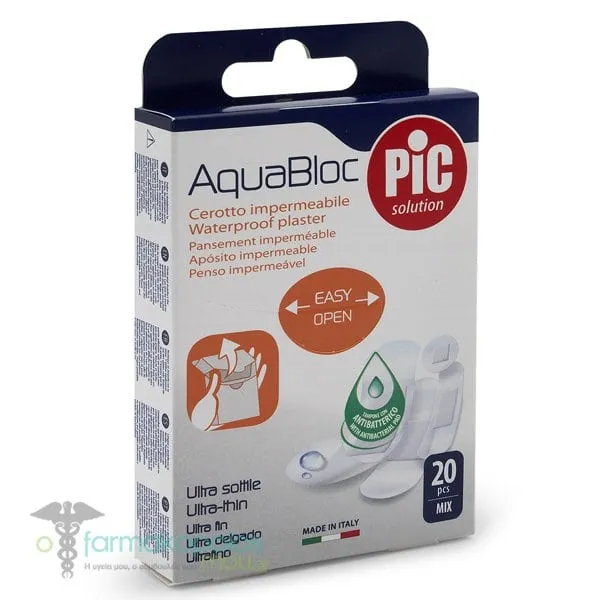 PiC Solution AquaBloc Waterproof UltraThin Strips Εξαιρετικά Λεπτά Αδιάβροχα Επιθέματα, 20τεμ