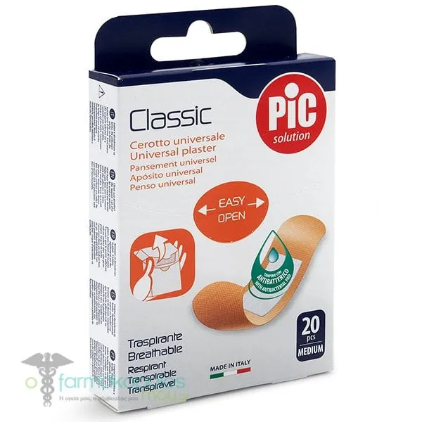 PiC Solution Classic Τσιρότο Γενικής Χρήσεως Medium 19x72mm, 20τεμ
