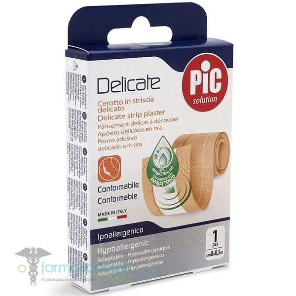 Pic Solution Delicate Strip Plaster Απαλό Τσιρότο σε Λωρίδες (8cmx0.5m), 1τεμ