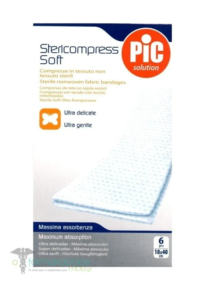 Pic Solution Stericompress Sterile Soft Gauze Bandages (18 x 40cm), 6pcs