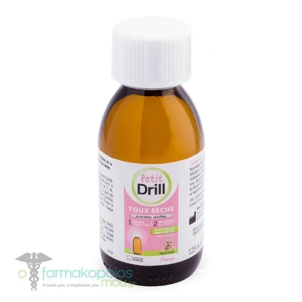 Pierre Fabre Petit Drill Dry Cough Syrup Strawberry Flavor 6m-6Y, 125ml