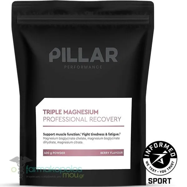 Pillar Performance Triple Magnesium Professional Recovery Berry Flavour Powder, 400g