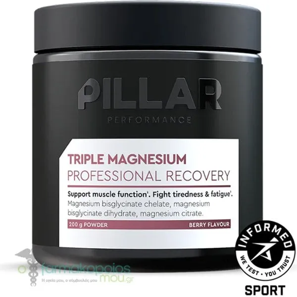 Pillar Performance Triple Magnesium Professional Recovery Berry Flavour Powder, 200g
