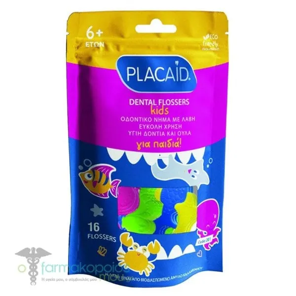 PlacAid Dental Flossers Kids 6Y+, 16pcs