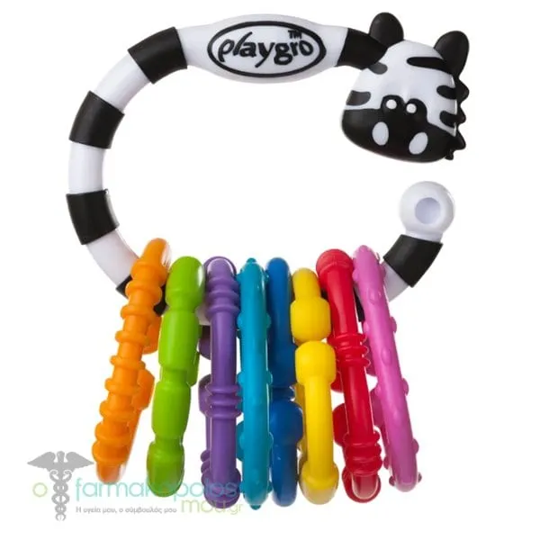 Playgro Zebra 9 Links Teething Ring 3m+, 1pc