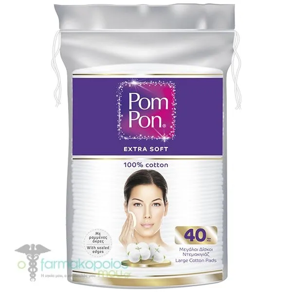 Pom Pon Extra Soft Cotton Pads Make-up Removal, 40pcs