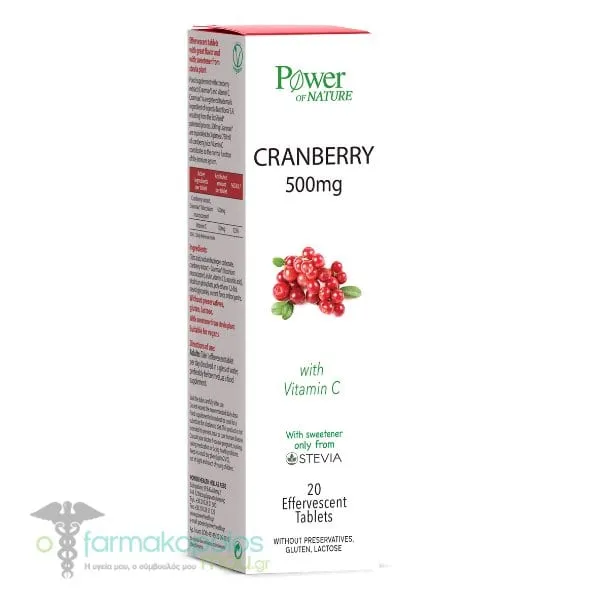 Power Of Nature Cranberry 500mg, 20eff.tabs
