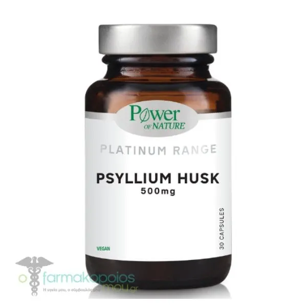 Power of Nature Platinum Range Psyllium Husk 500mg, 30caps