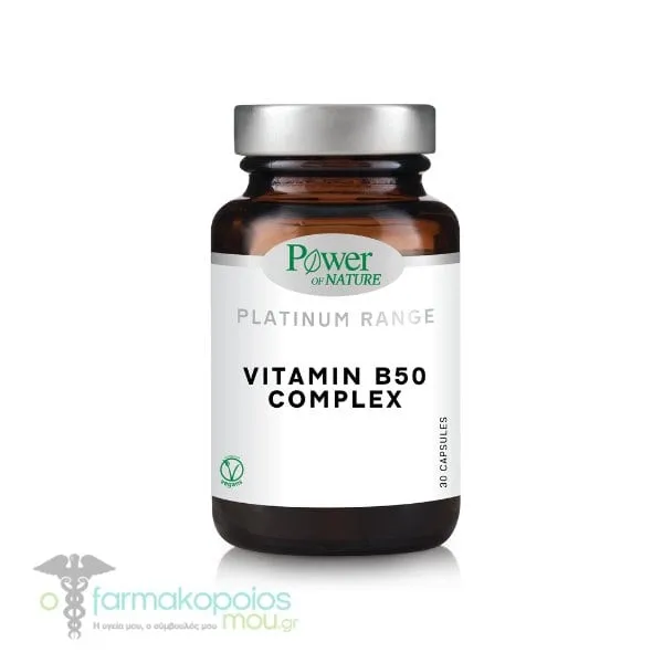 Power of Nature Platinum Range Vitamin B50 Complex, 30caps