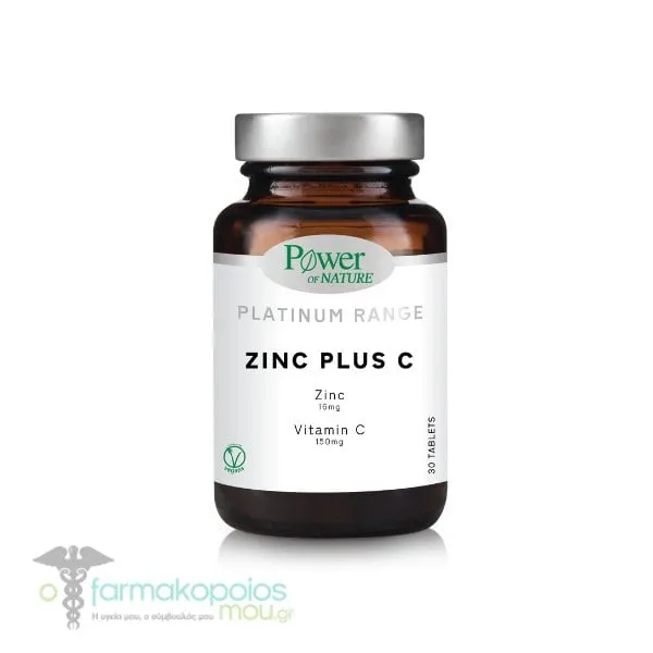 Power of Nature Platinum Range Zinc Plus C, 30tabs