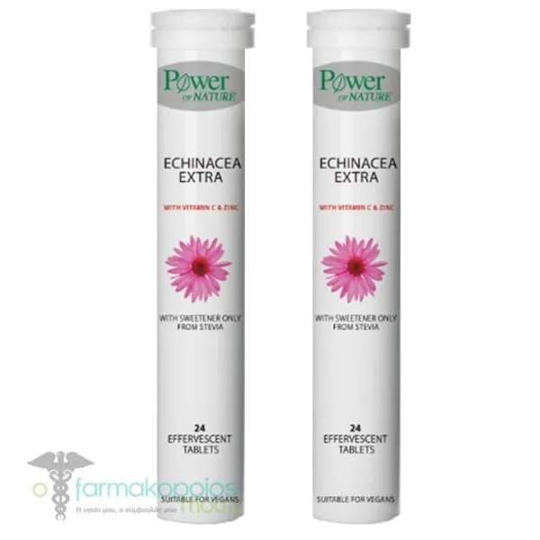 Power of Nature Promo Echinacea Extra 100mg with Vitamic C & Zinc, 2x20eff.tabs, 1set