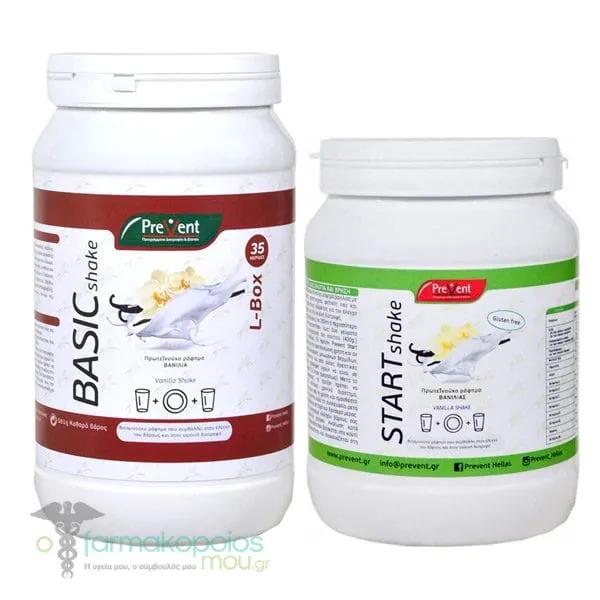 Prevent Promo Start Shake Vanilla, 430gr & Basic Shake L - Box Vanilla, 581gr, 1set