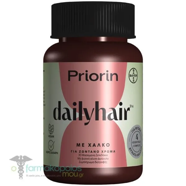 Priorin Dailyhair με Χαλκό, 30gummies