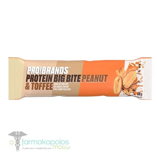 Pro! Brands Protein Big Bite Peanut & Toffee Bar, 45gr