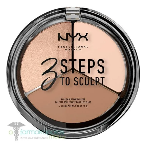 ΝΥΧ PROFESSIONAL MAKE UP 3 Steps to Sculpt Face Sculpting Palette, 5gr - 01 Fair