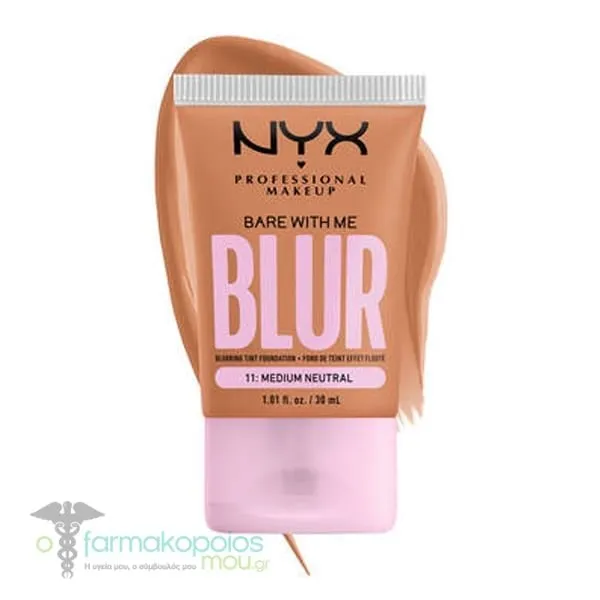 ΝΥΧ PROFESSIONAL MAKE UP Bare With Me Blur Tint Foundation, 30ml - 11 Medium Neutral