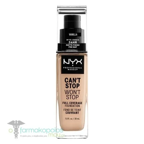ΝΥΧ PROFESSIONAL MAKE UP Can't Stop Won't Stop Full Coverage Foundation, 30ml - 06 Vanilla