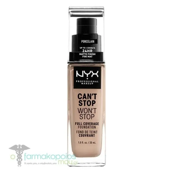ΝΥΧ PROFESSIONAL MAKE UP Can't Stop Won't Stop Full Coverage Foundation, 30ml - 03 Porcelain