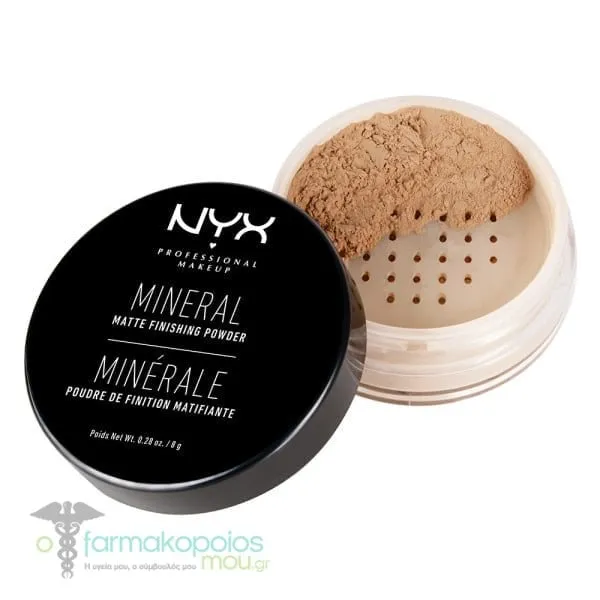 ΝΥΧ PROFESSIONAL MAKE UP Mineral Matte Finishing Powder, 8gr - 02 Medium/Dark