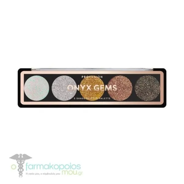 Profusion Onyx Gems 5 Shade Glitter Palette, 1pc